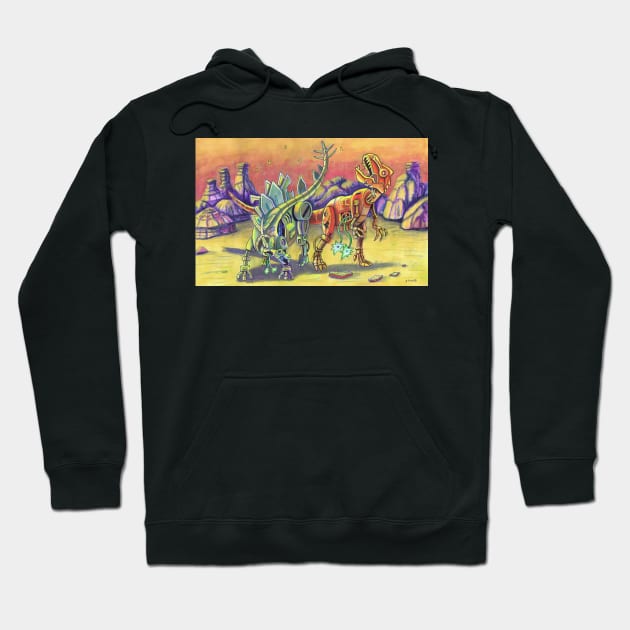 Robo Dinos Hoodie by funny_fuse